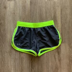 Under Armour Shorts Grey & Neon Green Size XS